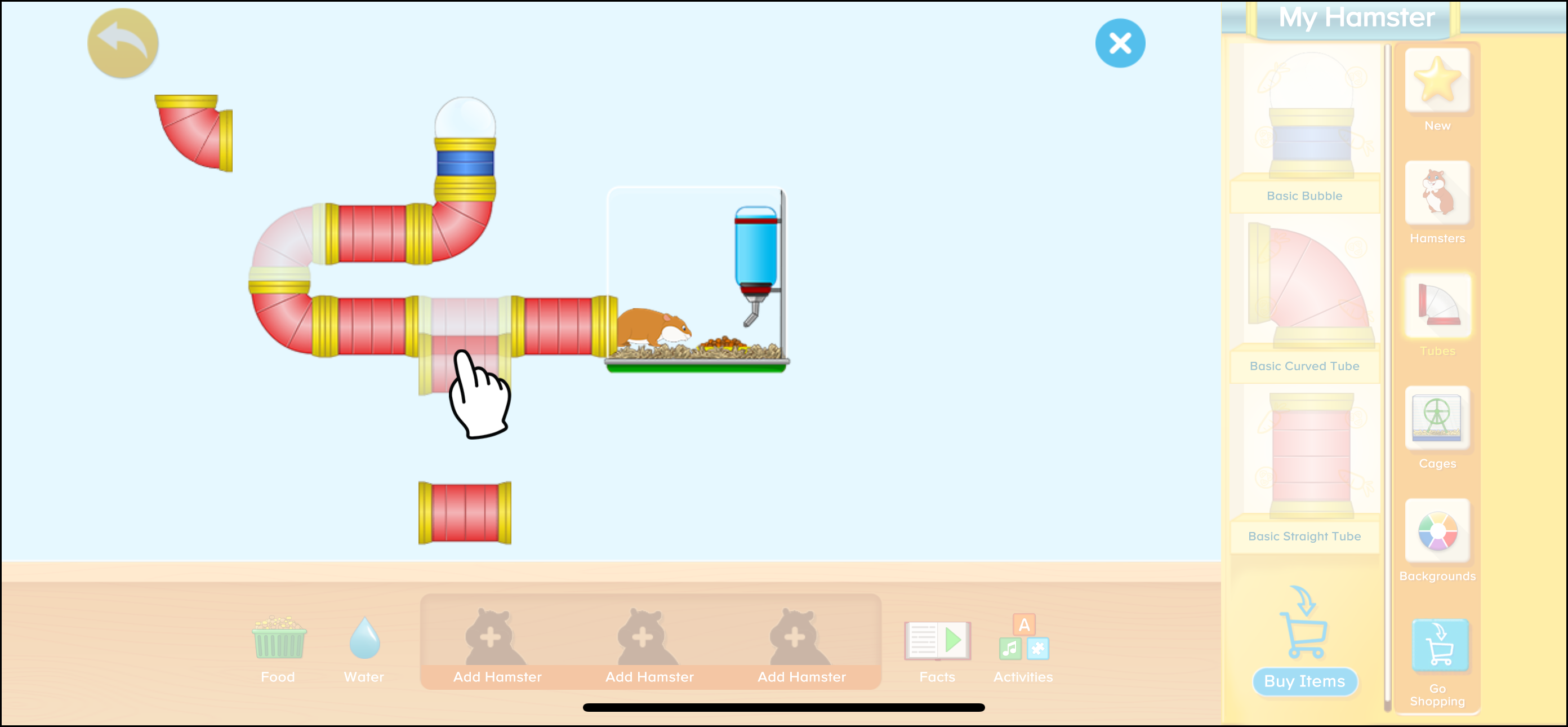 ABCmouse My Hamster ayudando a arrastrar la mano en un tubo recto básico.png