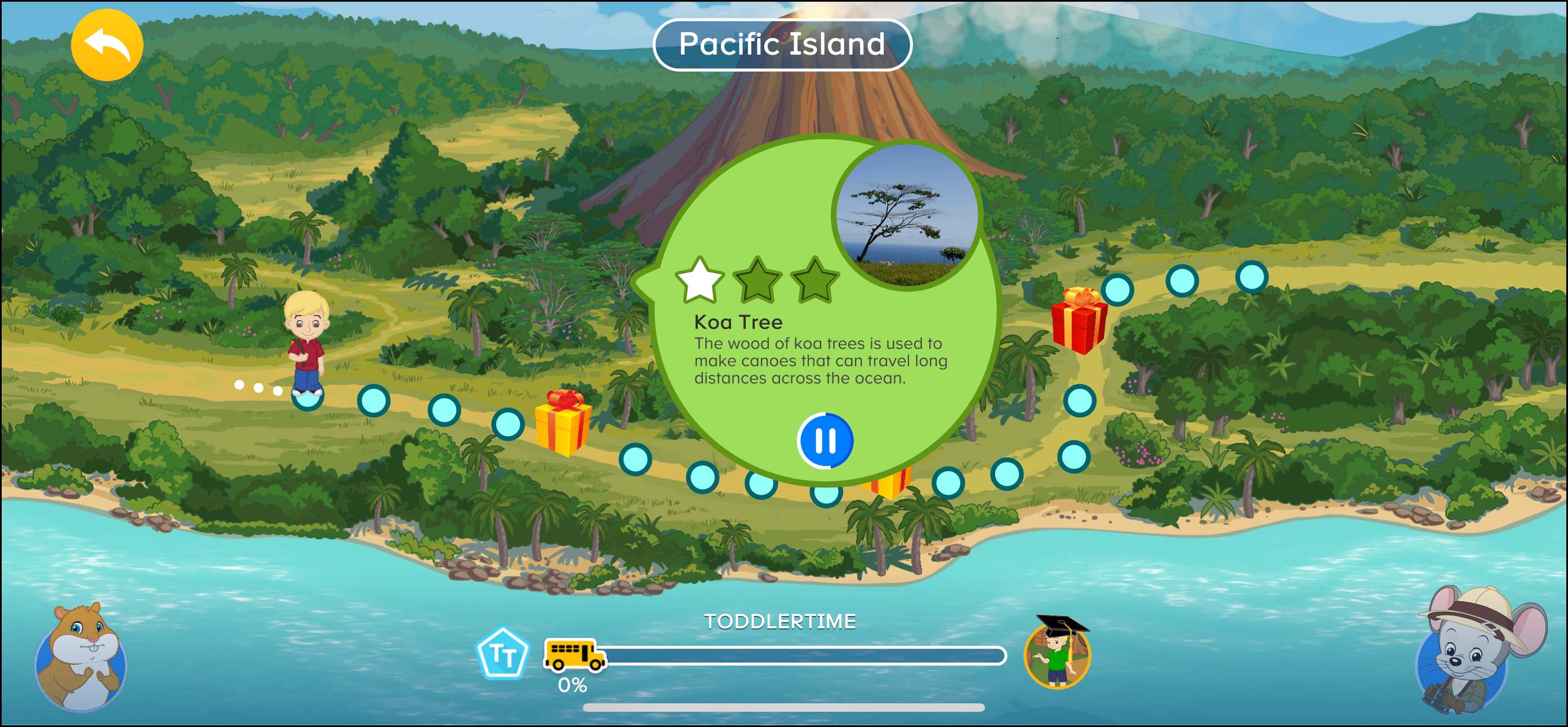 ABCamino de aprendizaje del ratón Tiempo del niño Isla del Pacífico Koa Tree fact.png