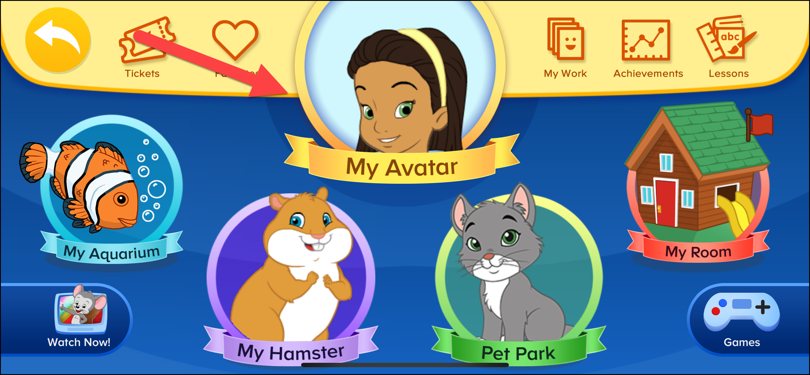 ABCmouse Acerca de mí apuntando a mi avatar en app.png