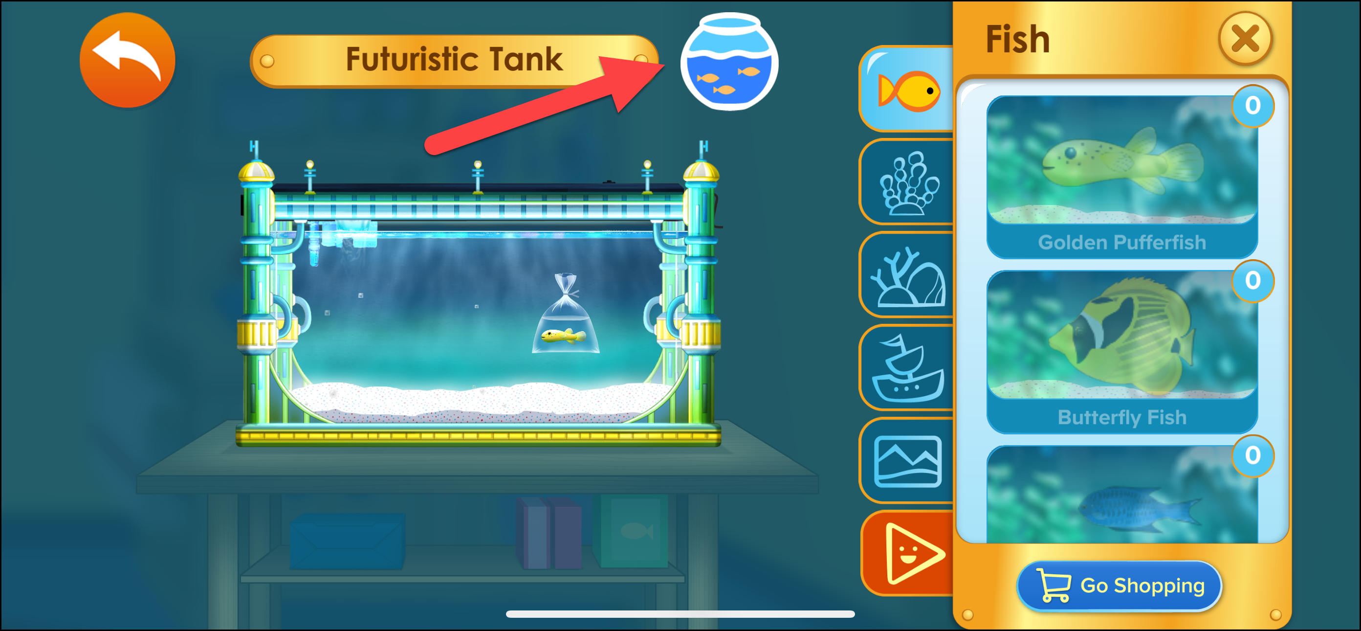 How do I find additional Aquariums on the mobile version of ABCmouse ...
