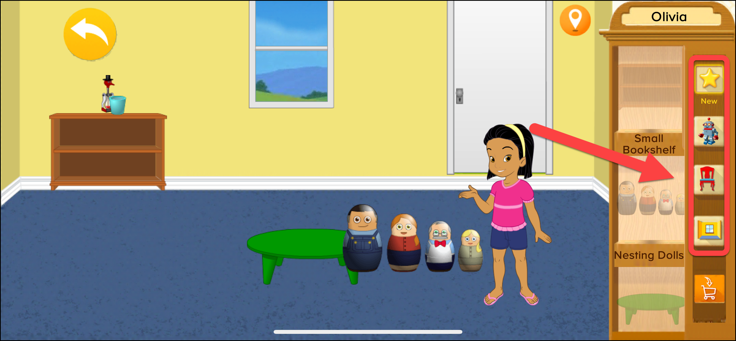 ABCmouse My Room apuntando a la pestaña de muebles.png