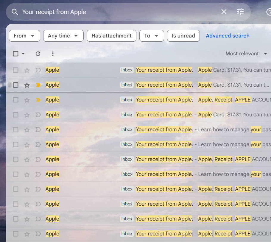Gmail inbox search your receipt from apple.png