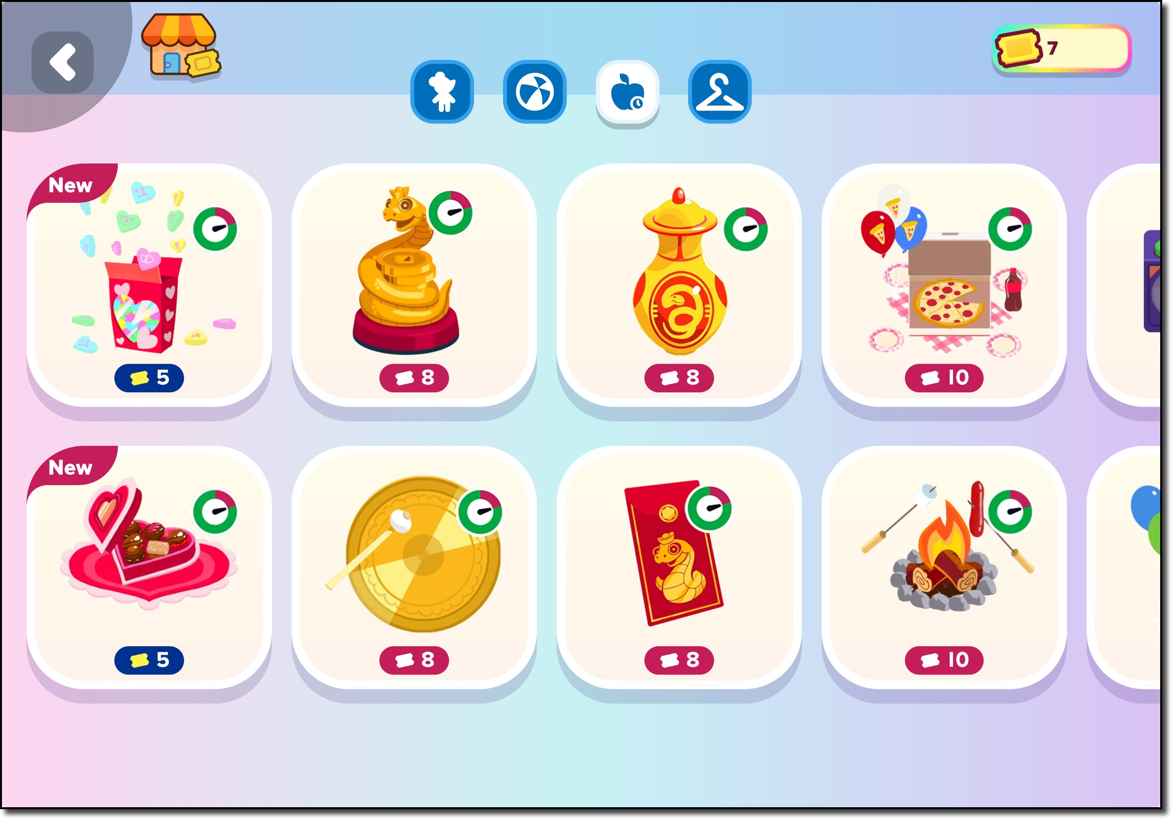 Pet Town screen in ABCmouse 2 showing treats available to buy for virtual pets.png