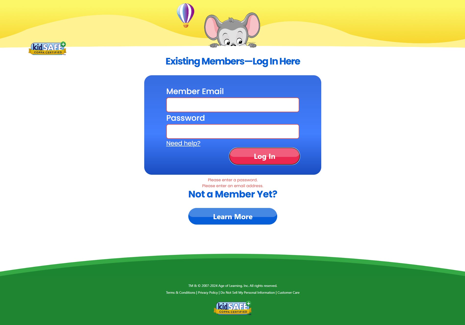 24108728178199_Log in screen of ABCmouse 2 with prompt for existing members and Log In button.jpg