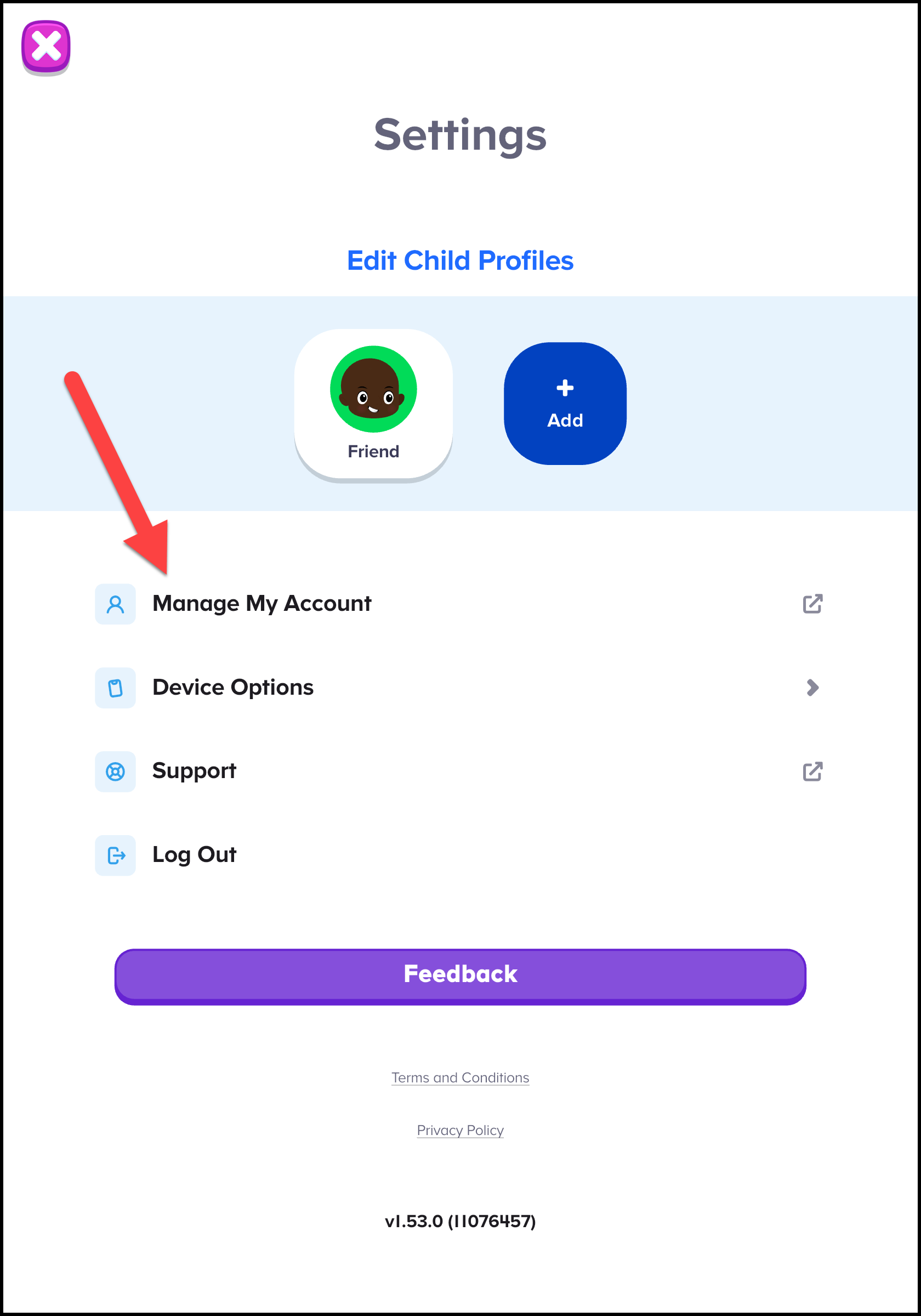 English (American) ABCmouse 2 pointing to manage my account within the settings area.png