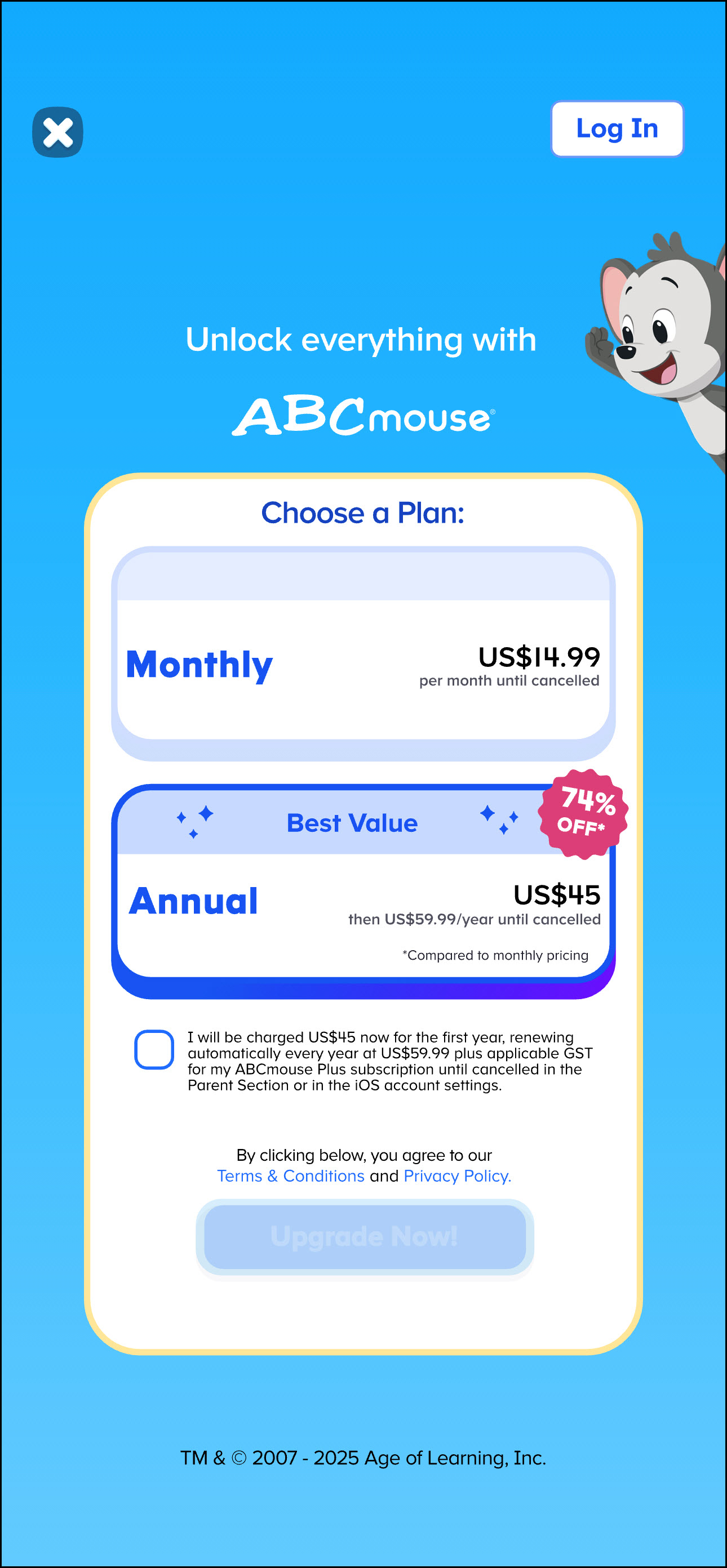 English (Australia) ABCmouse 2 v1.47.0 Unlock everything with ABCmouse 14.99 vs 45.00 offers.jpg
