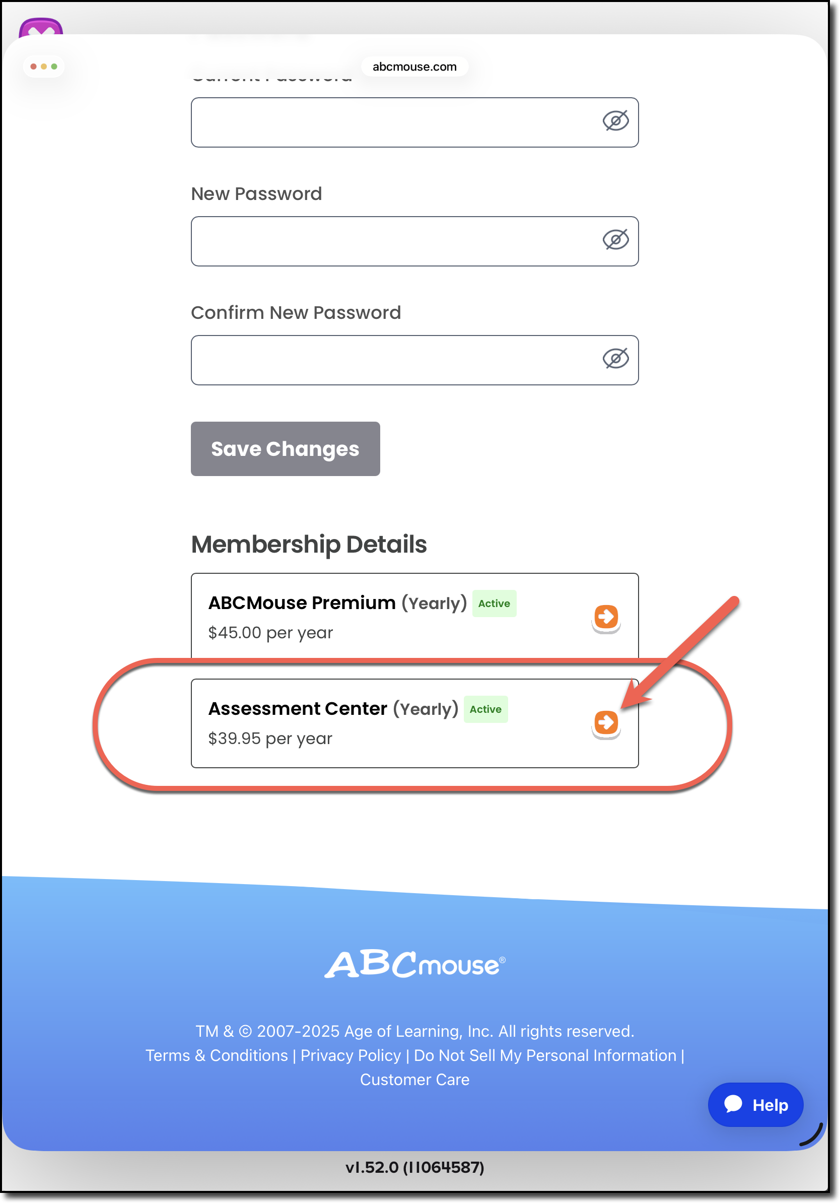 ABCmouse settings - membership details - Assessment Center.png