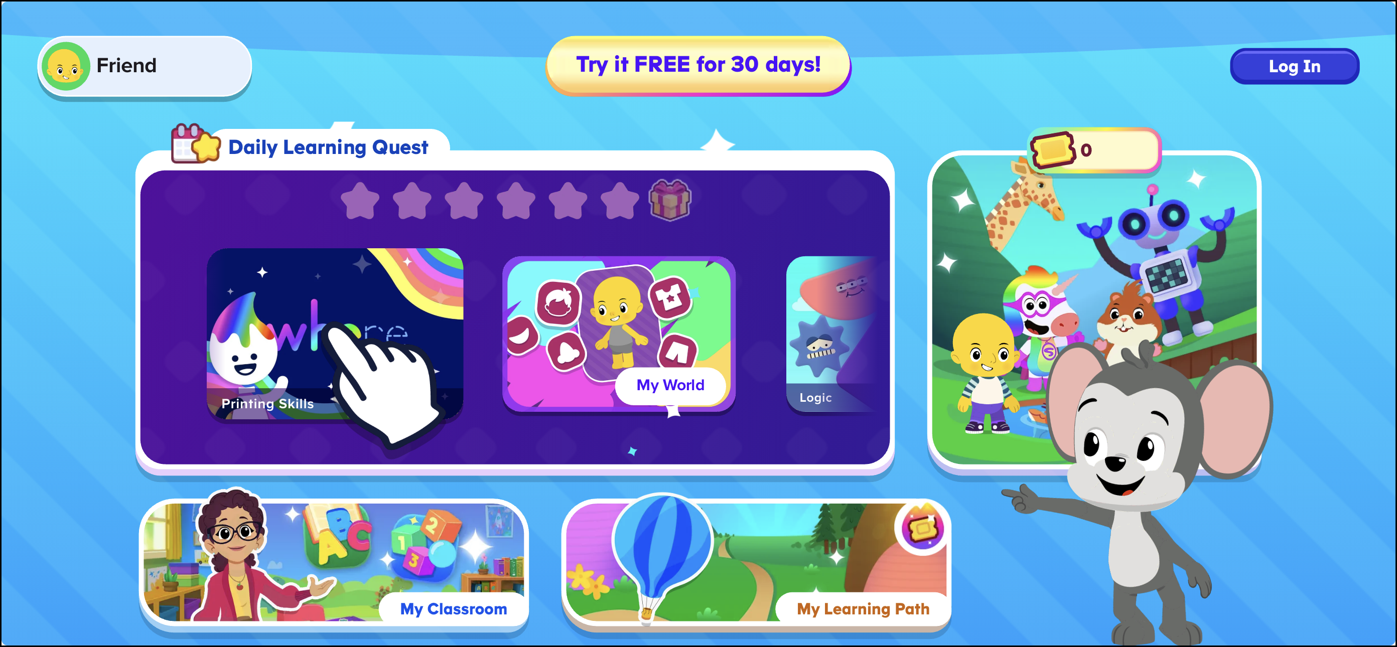 English (American) ABCmouse 2 1.53.0 Homepage for Basic Access.png