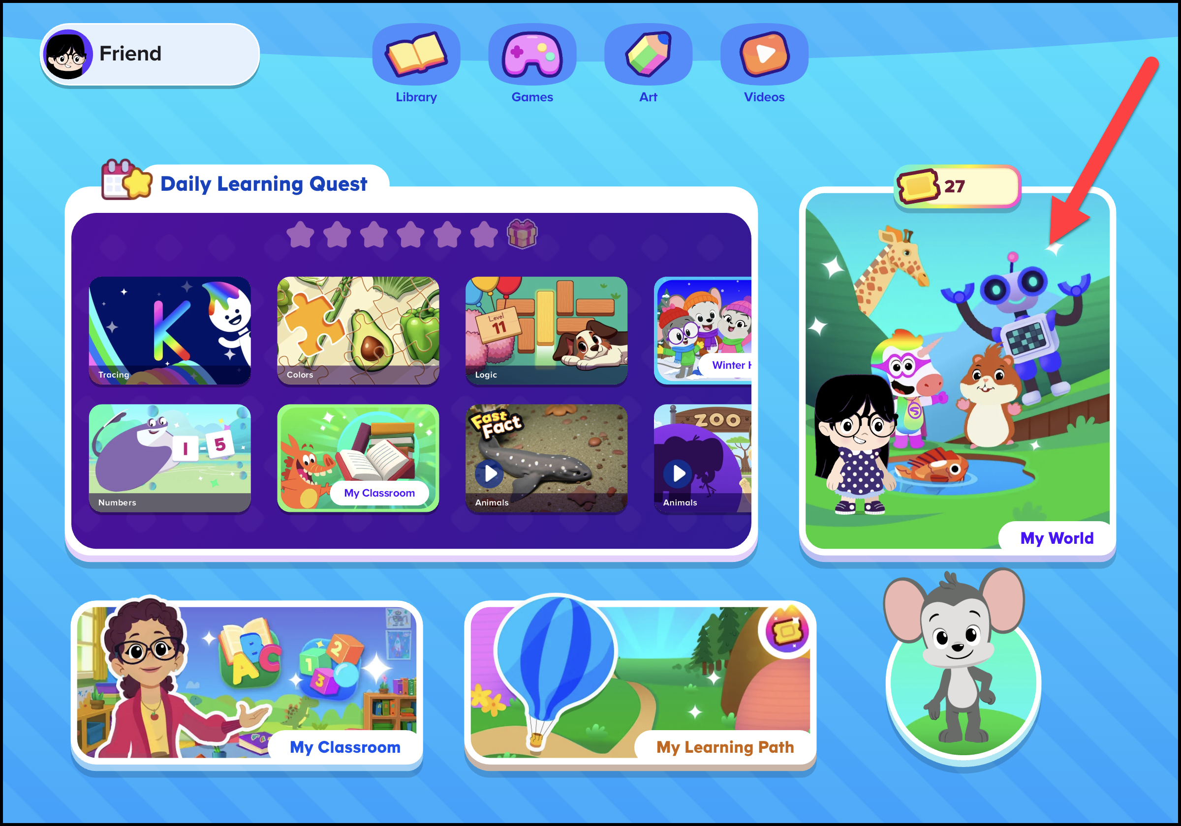 Deuthsch (German) ABCmouse 2 v1.53.0 pointing to the my world section on the homepage.png
