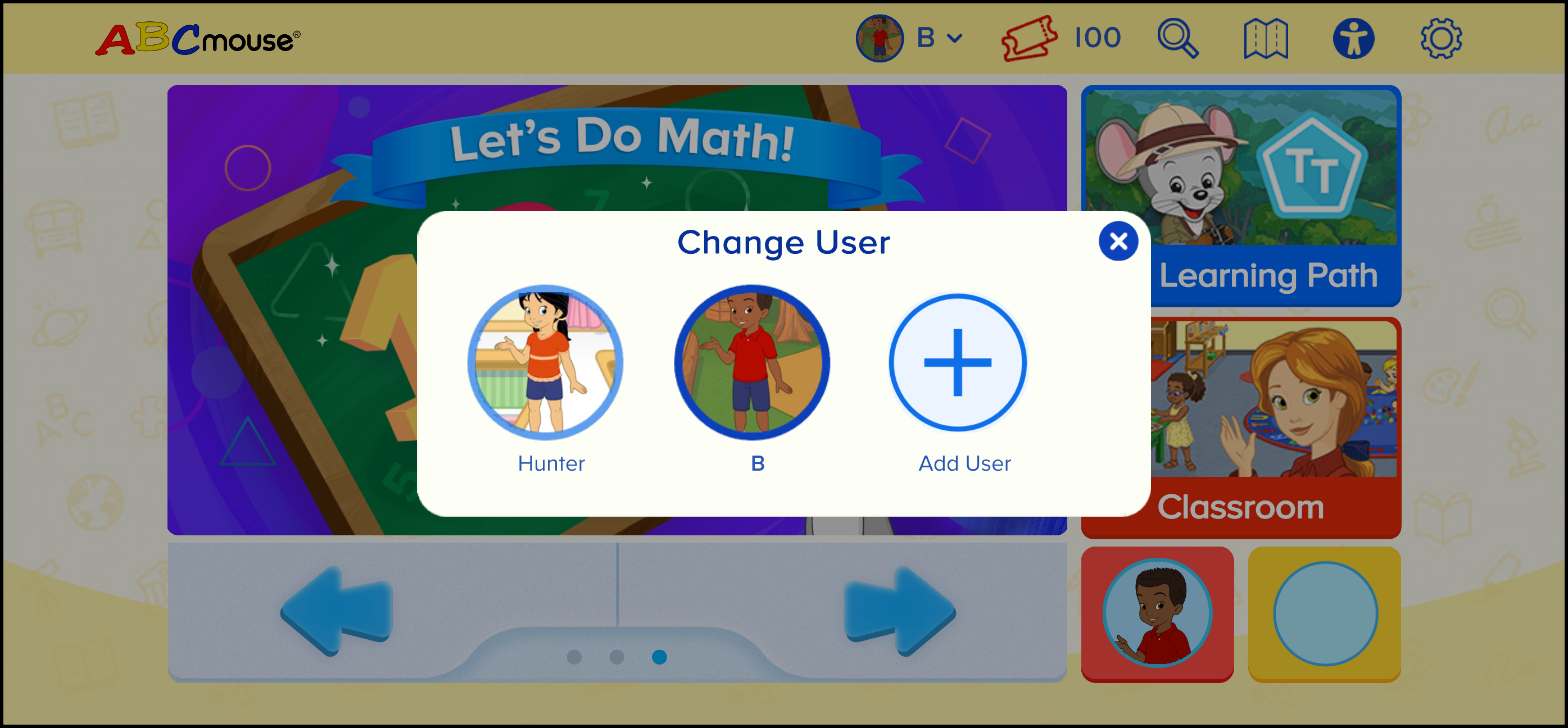 ABCmouse Classic Change User pop-up.png
