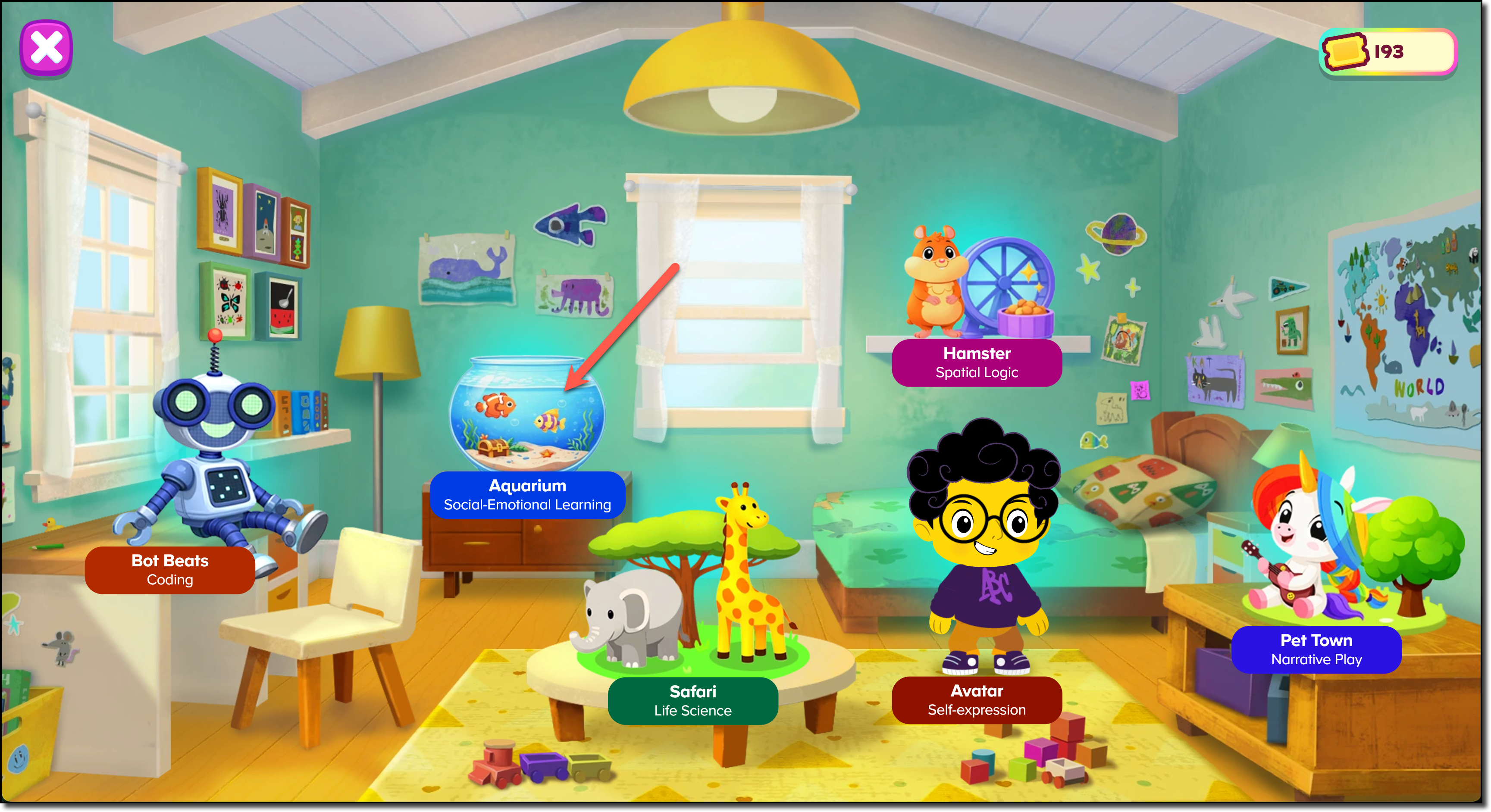 My World - ABCmouse - New - arrow to Aquarium.png