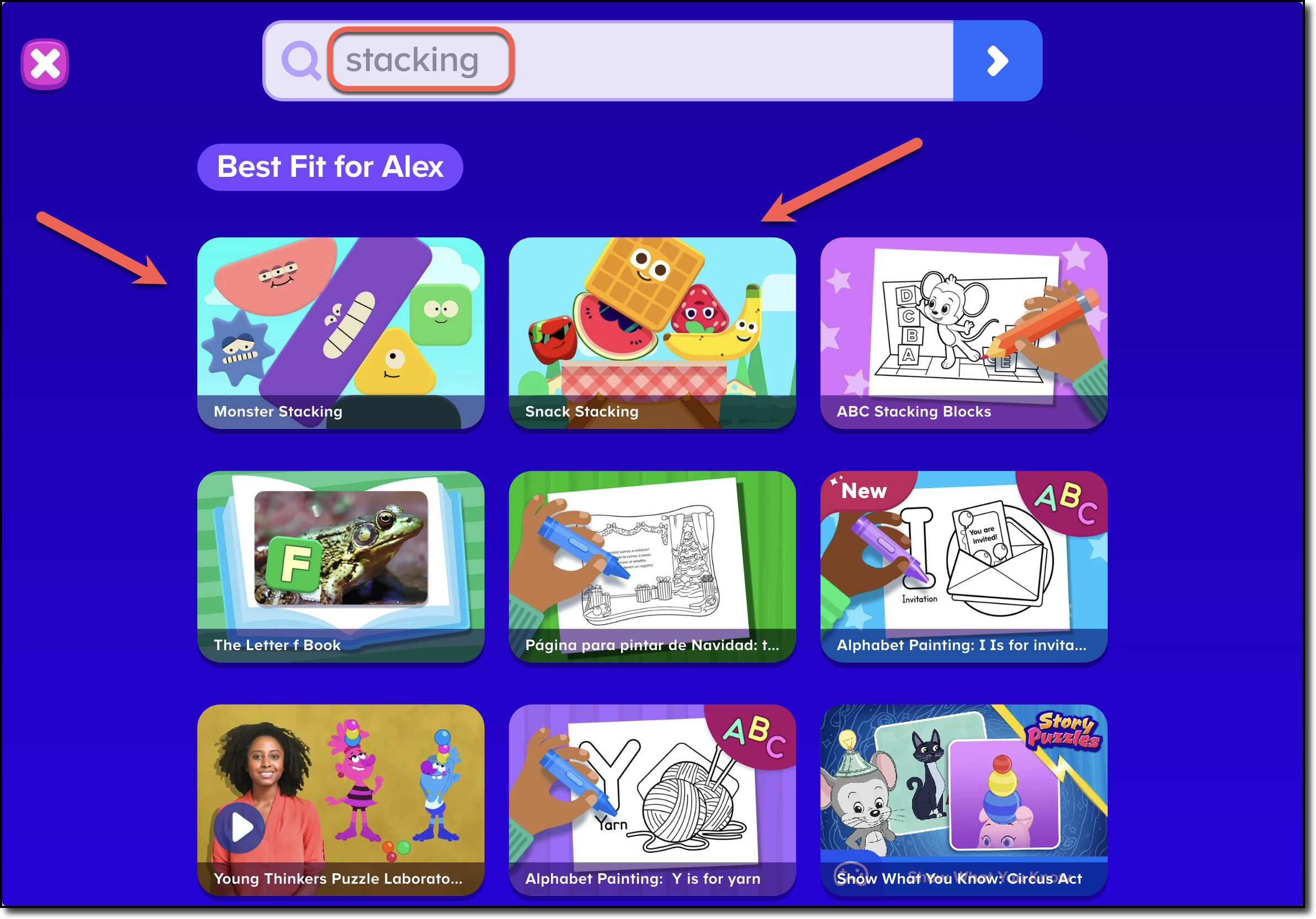 .ABCmouse Search Stacking.es