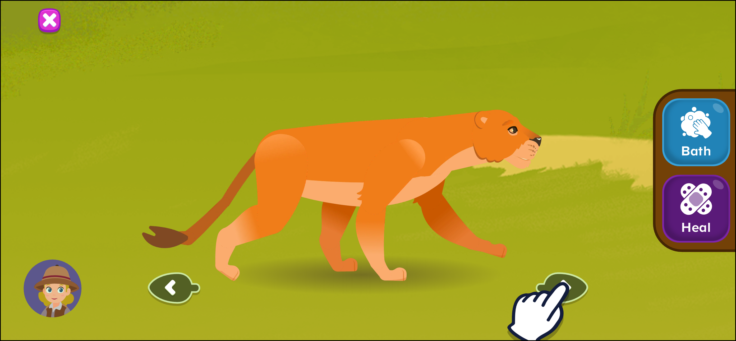 mano amiga apuntando a flechas en la zona de safari.png