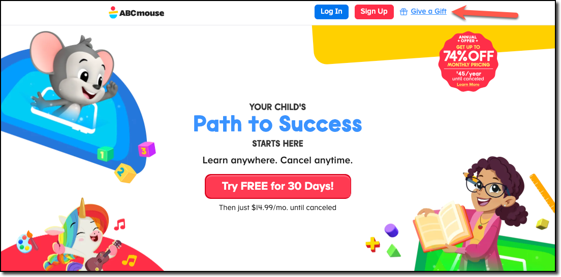 ABCmouse.com landing page - Give a Gift link.png