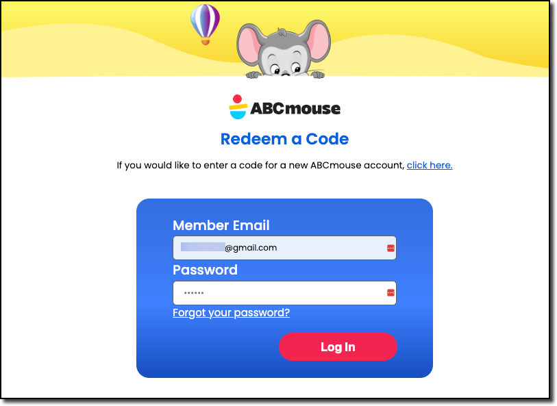 redeem a code for current members - enter login info.png