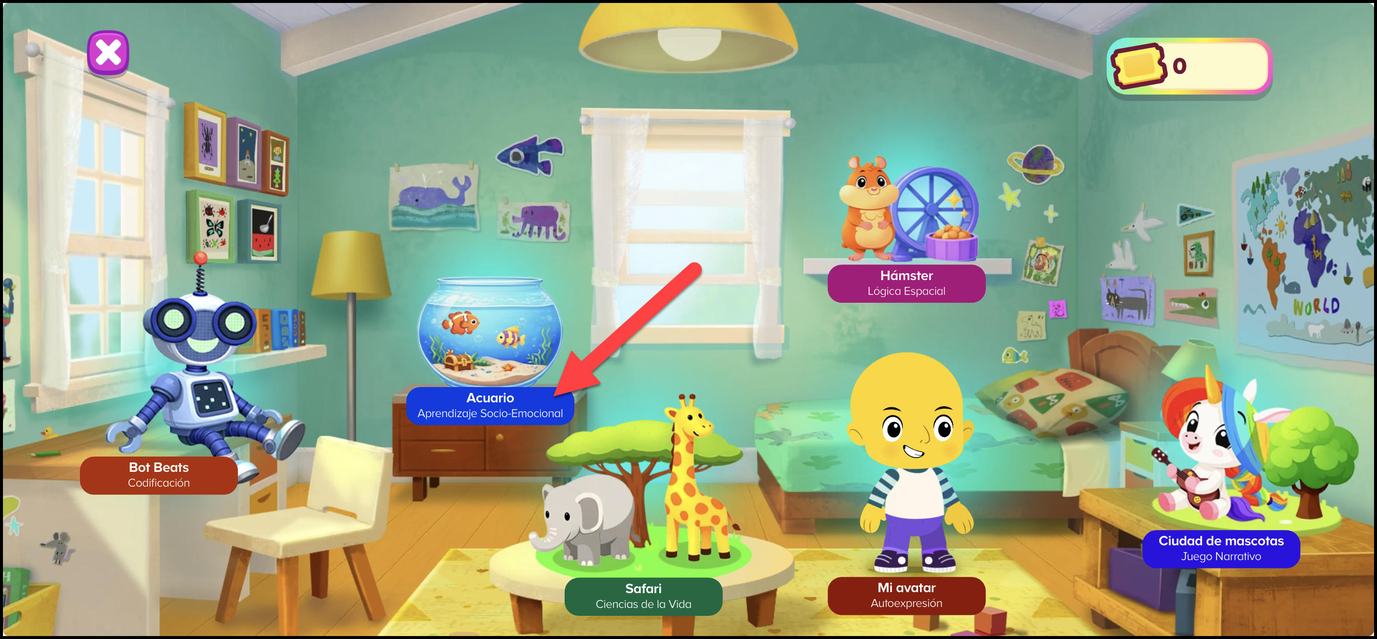 Espanol (Mexico) ABCmouse v1.63.0 My Aquarium in My World area.png