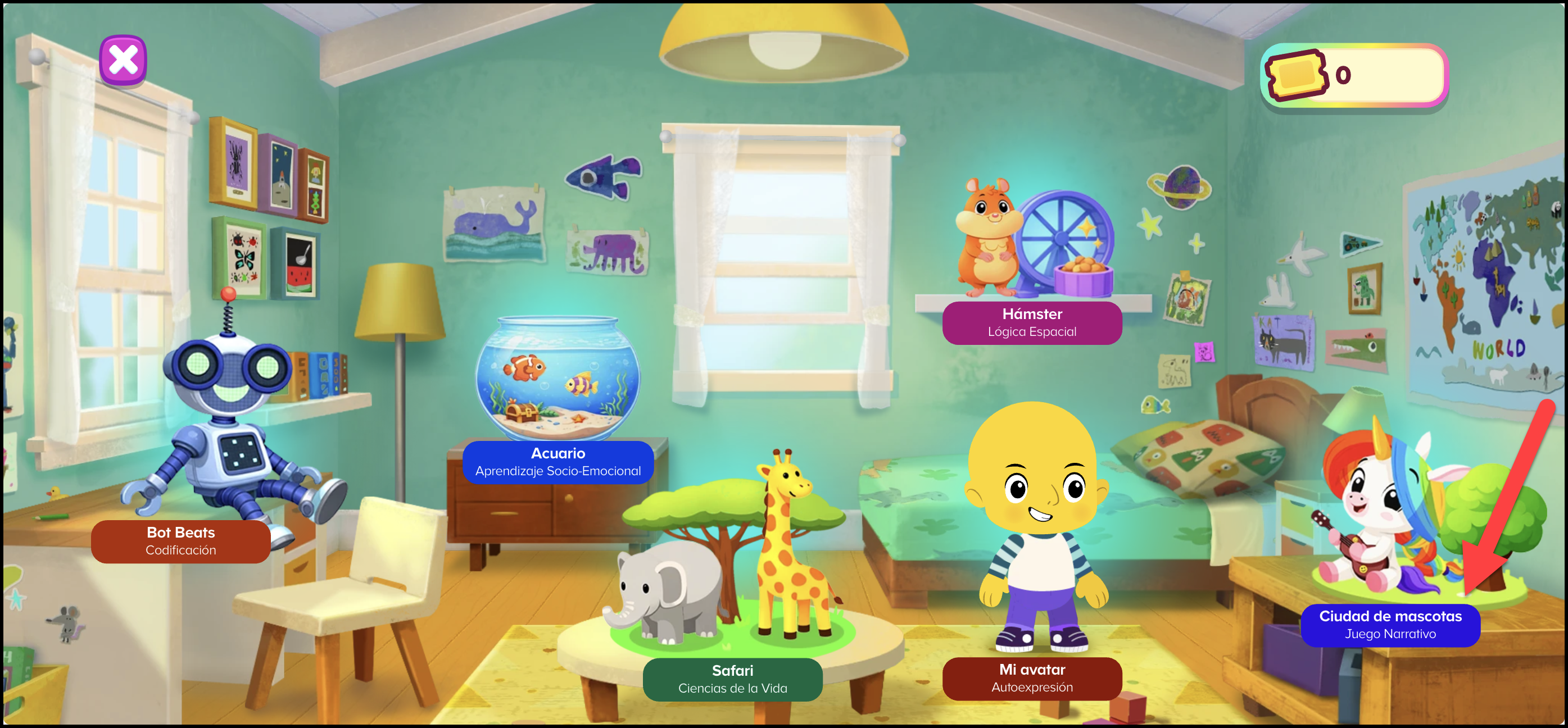Espanol (Mexico) ABCmouse v1.63.0 Pet Town in My World area.png
