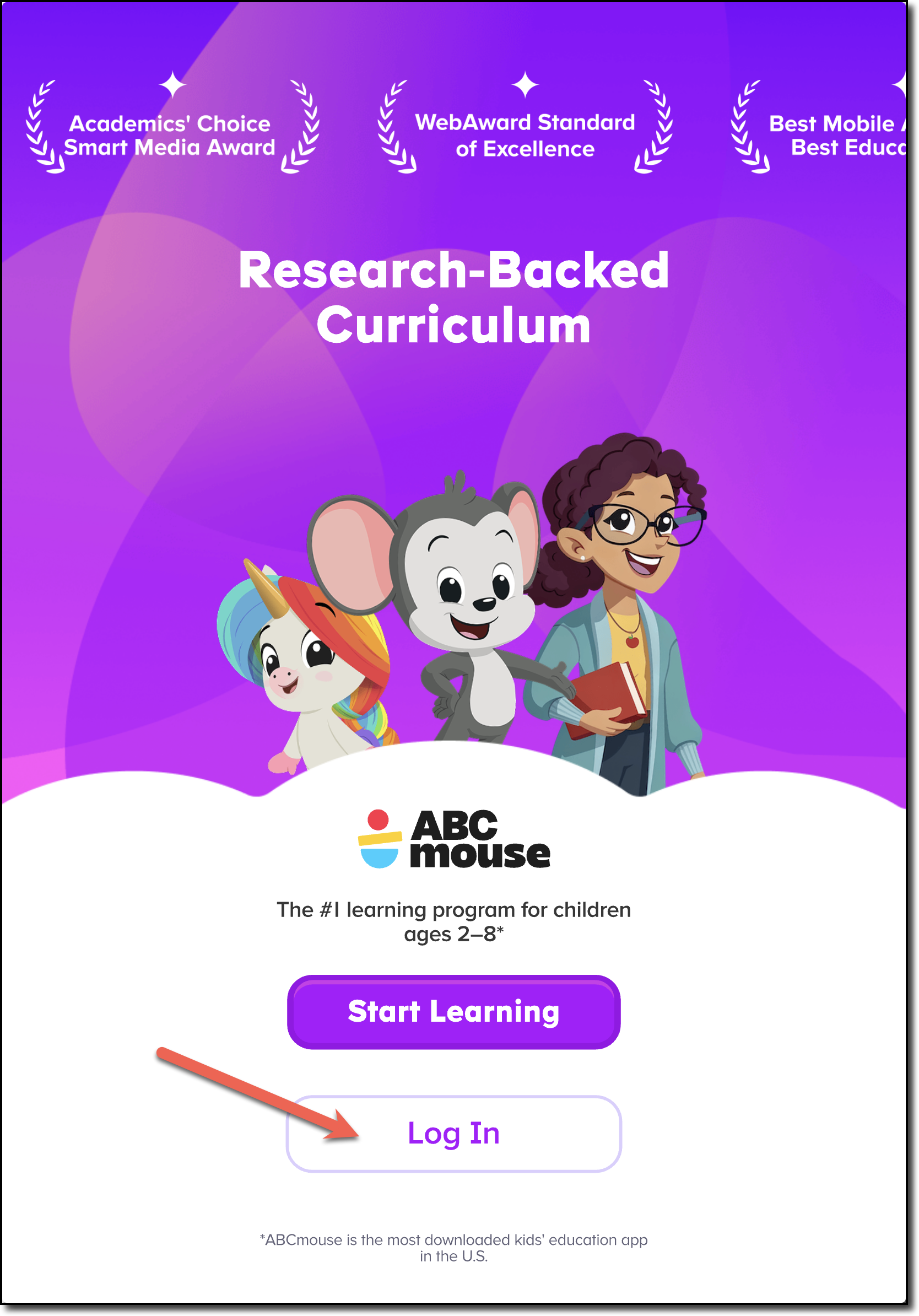 ABCmouse-App-logged-out-arrow to Log In button.png