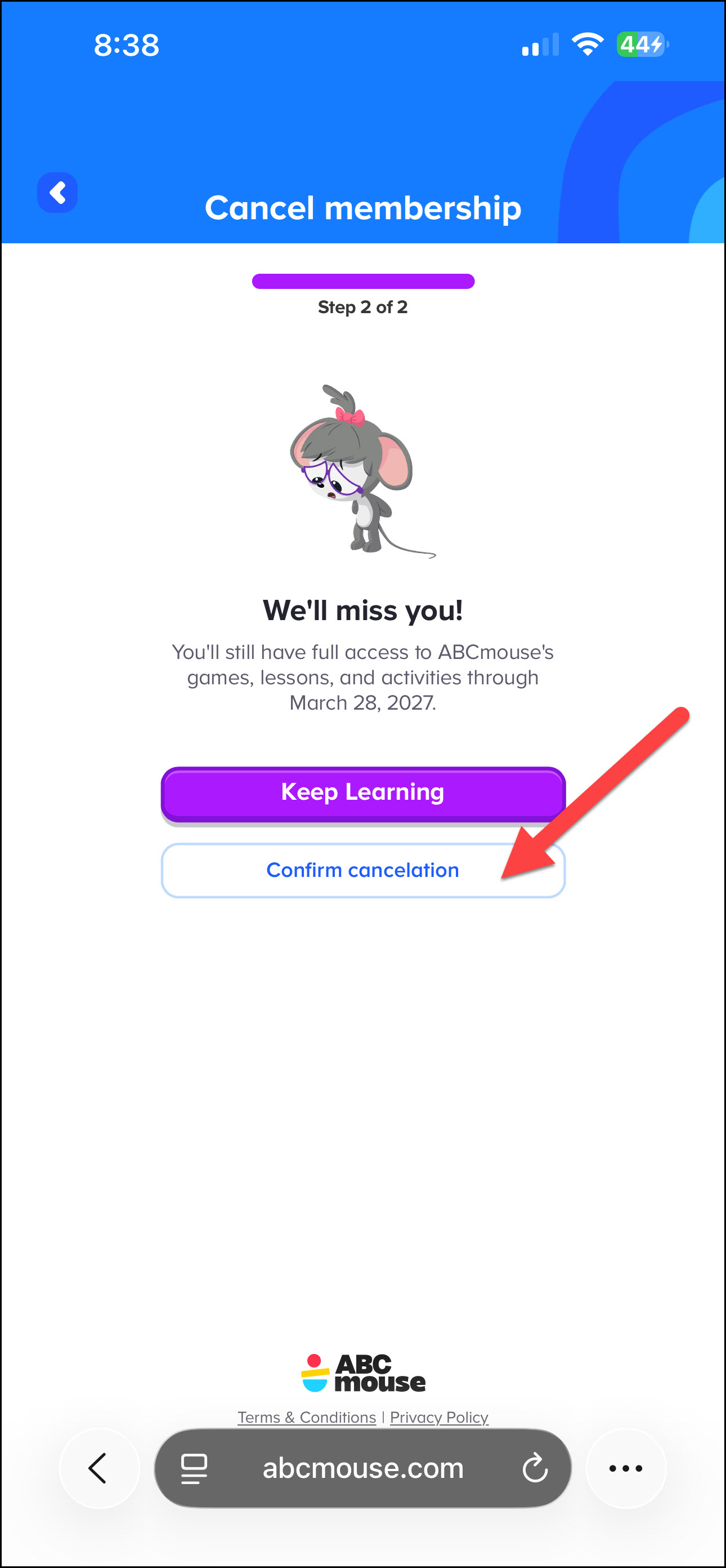 English (American) ABCmouse v1.68.0 Pointing to confirm cancelation on cancellation path.jpg