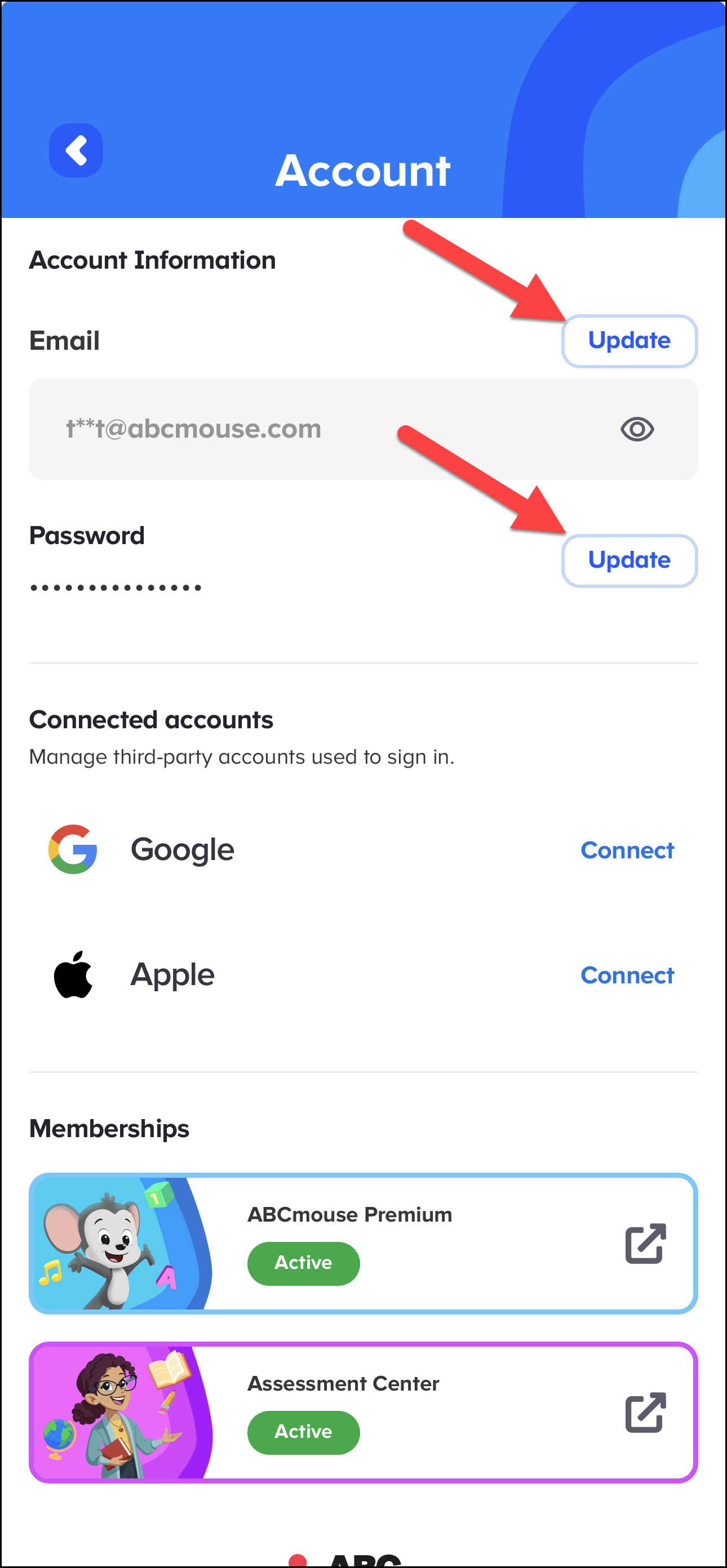 English (American) ABCmouse v1.68.0 point to update buttons for email or password section.png