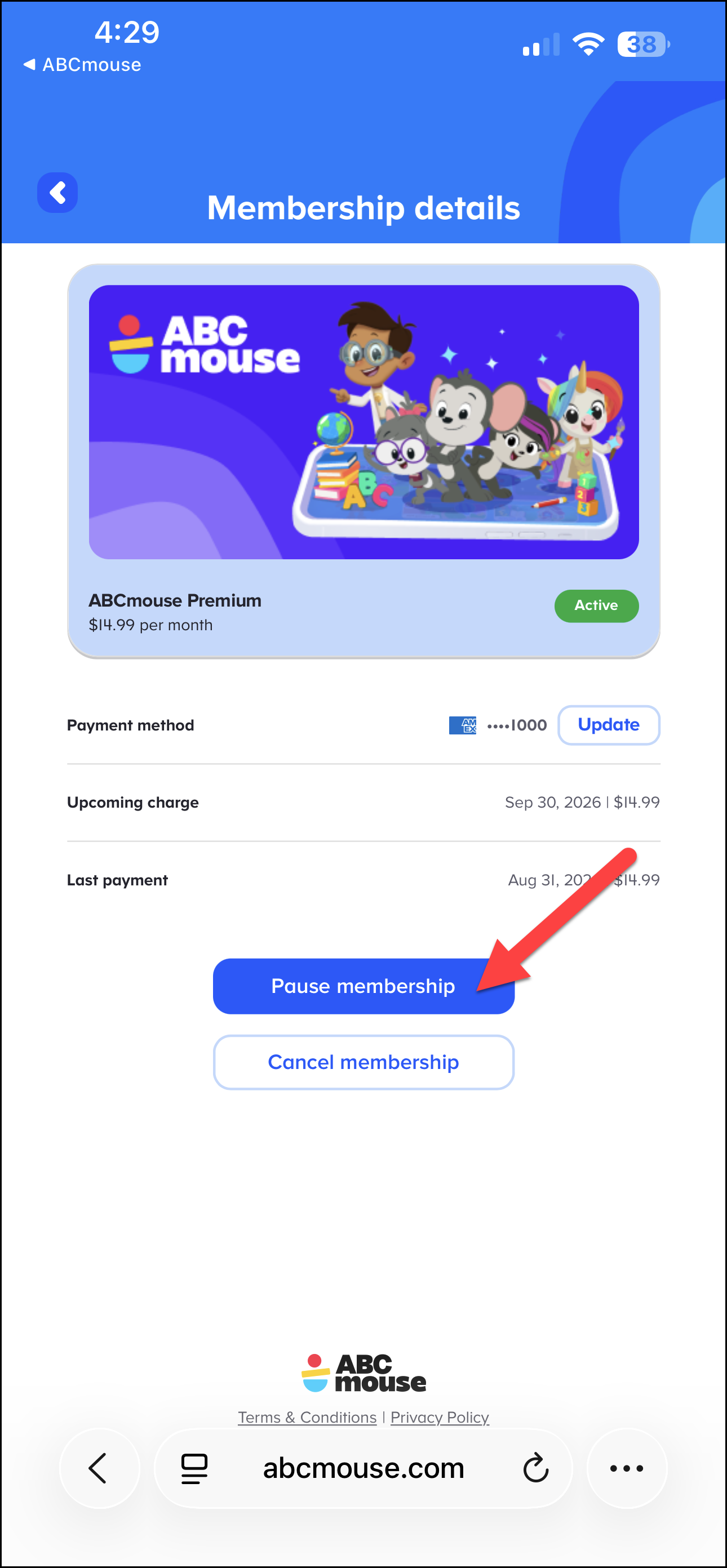 ABCmouse - pause membership arrow.png
