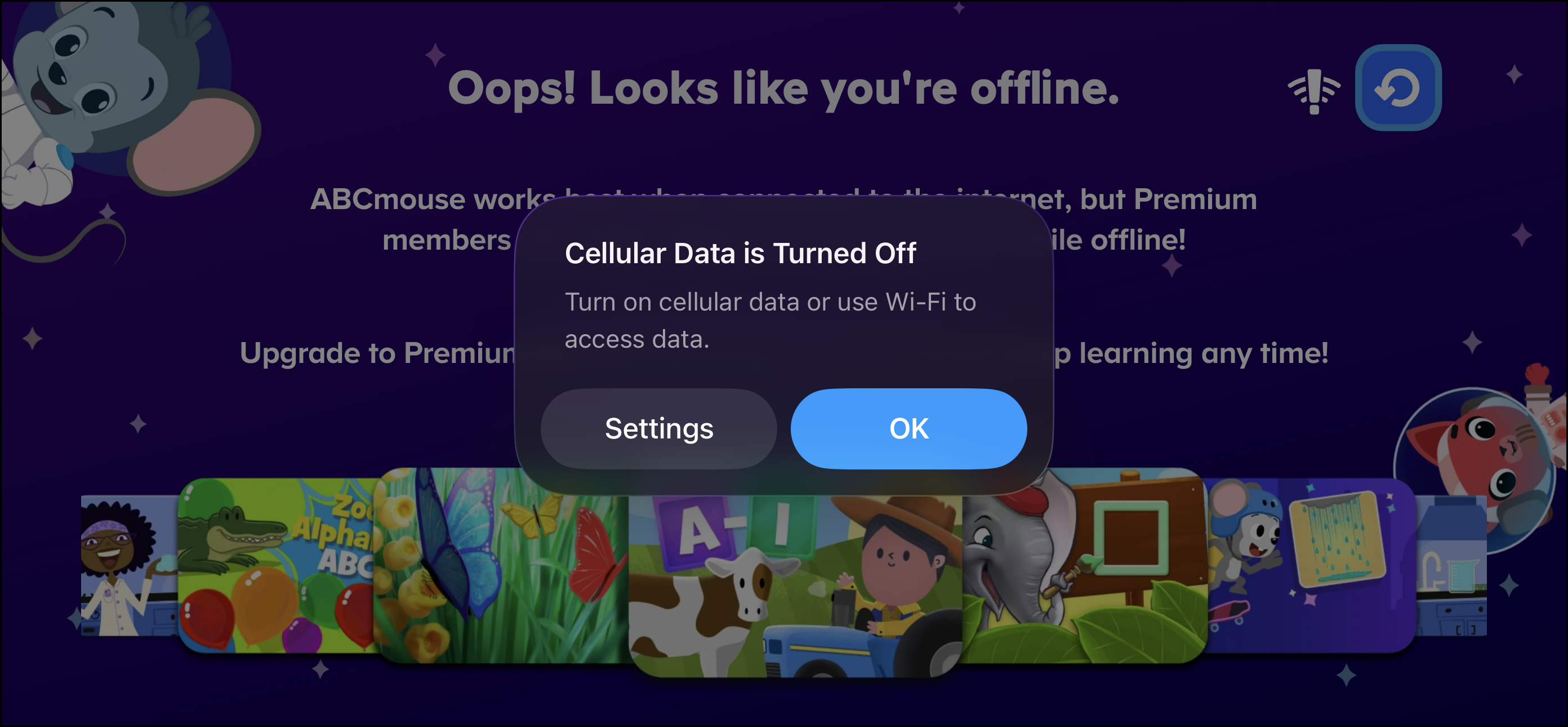 English (American) ABCmouse v1.68.0 Cellular data is turned off message.png