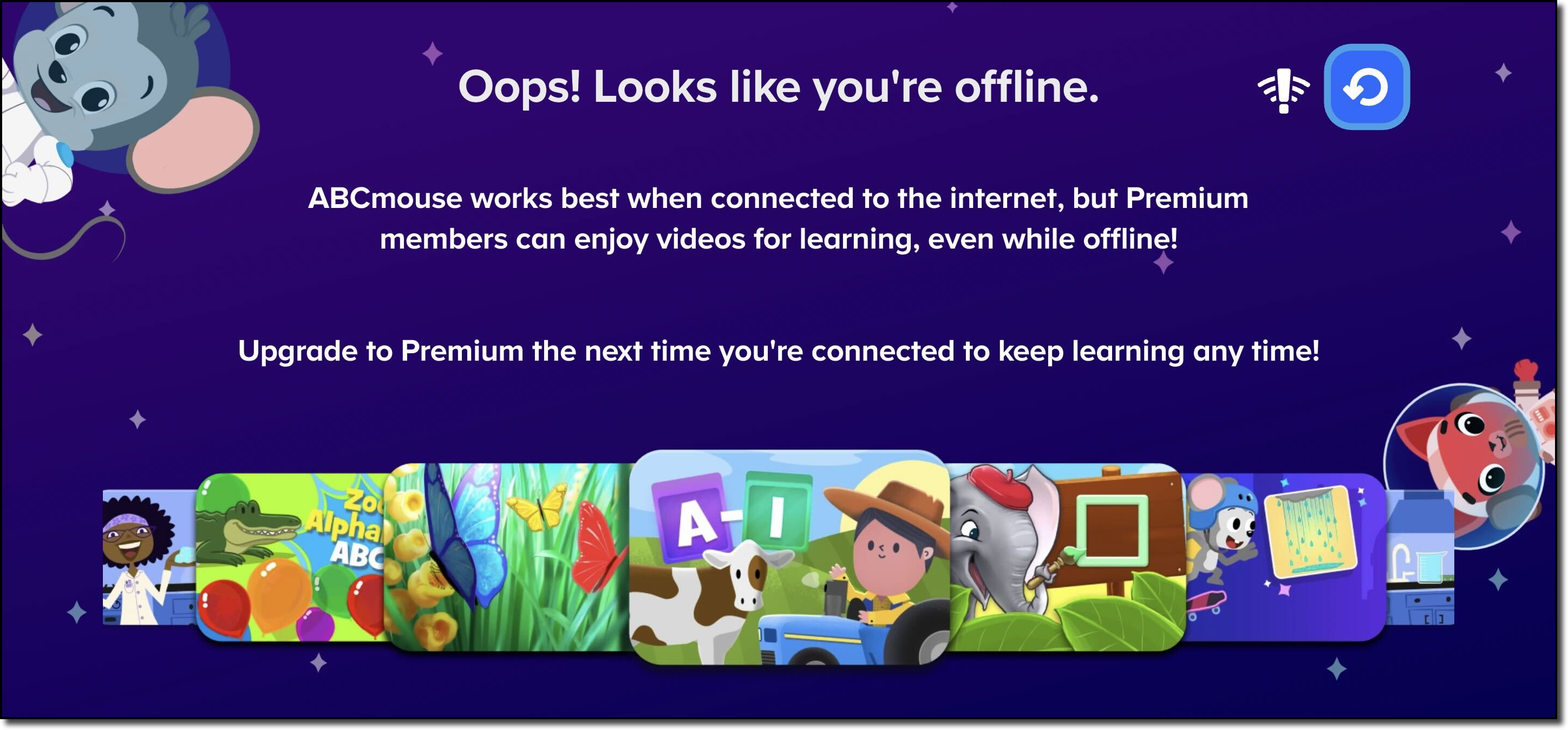 Oops Offline screen - Premium content.png