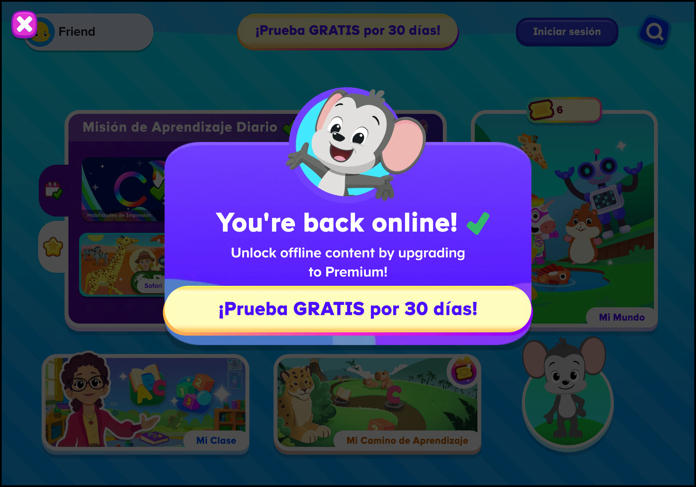 Espanol (Mexico) ABCmouse v1.63.0 youre back online pop basic user experience.jpg