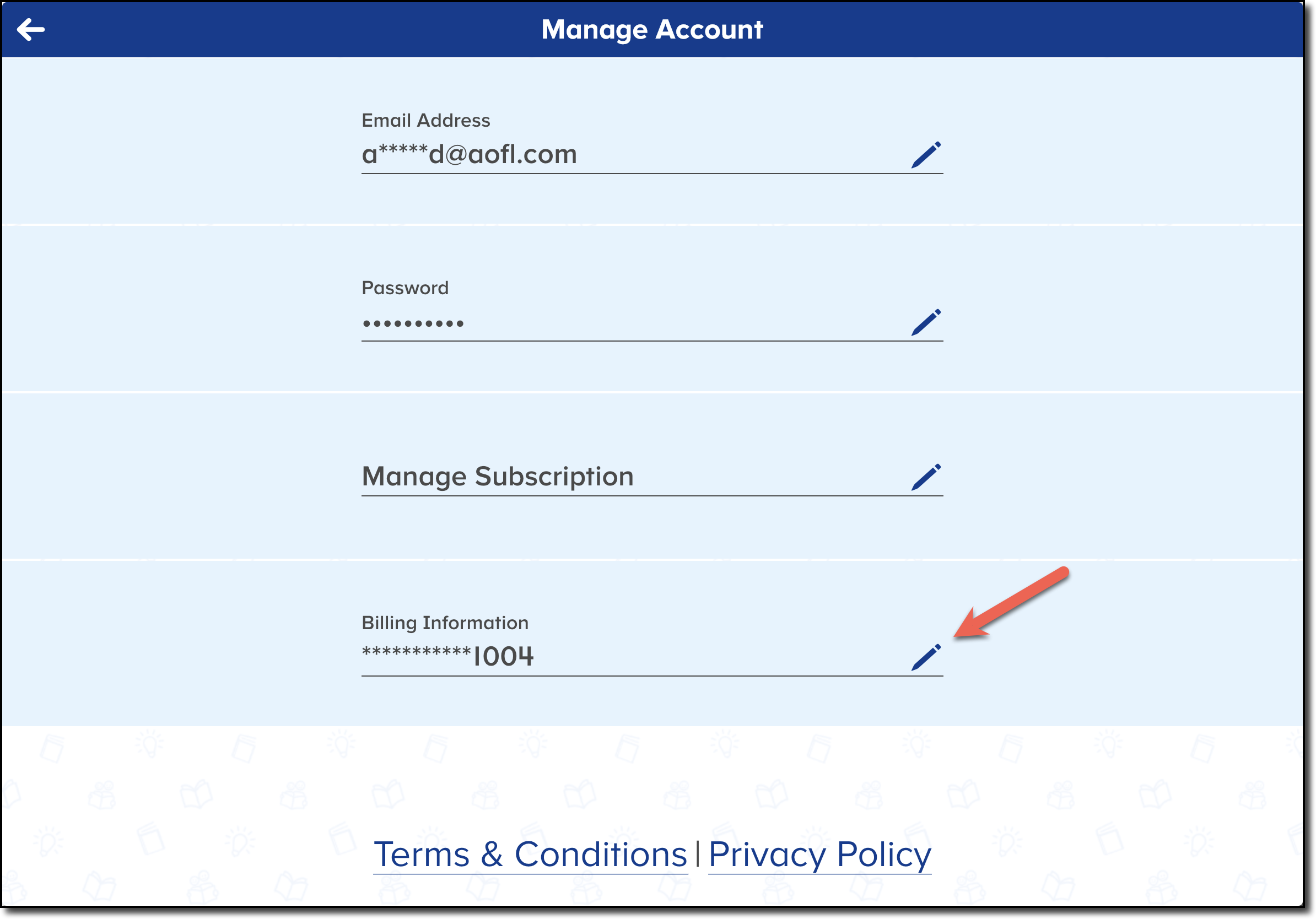 ReadingIQ - Manage Account Section - Billing Information arrow  5.png