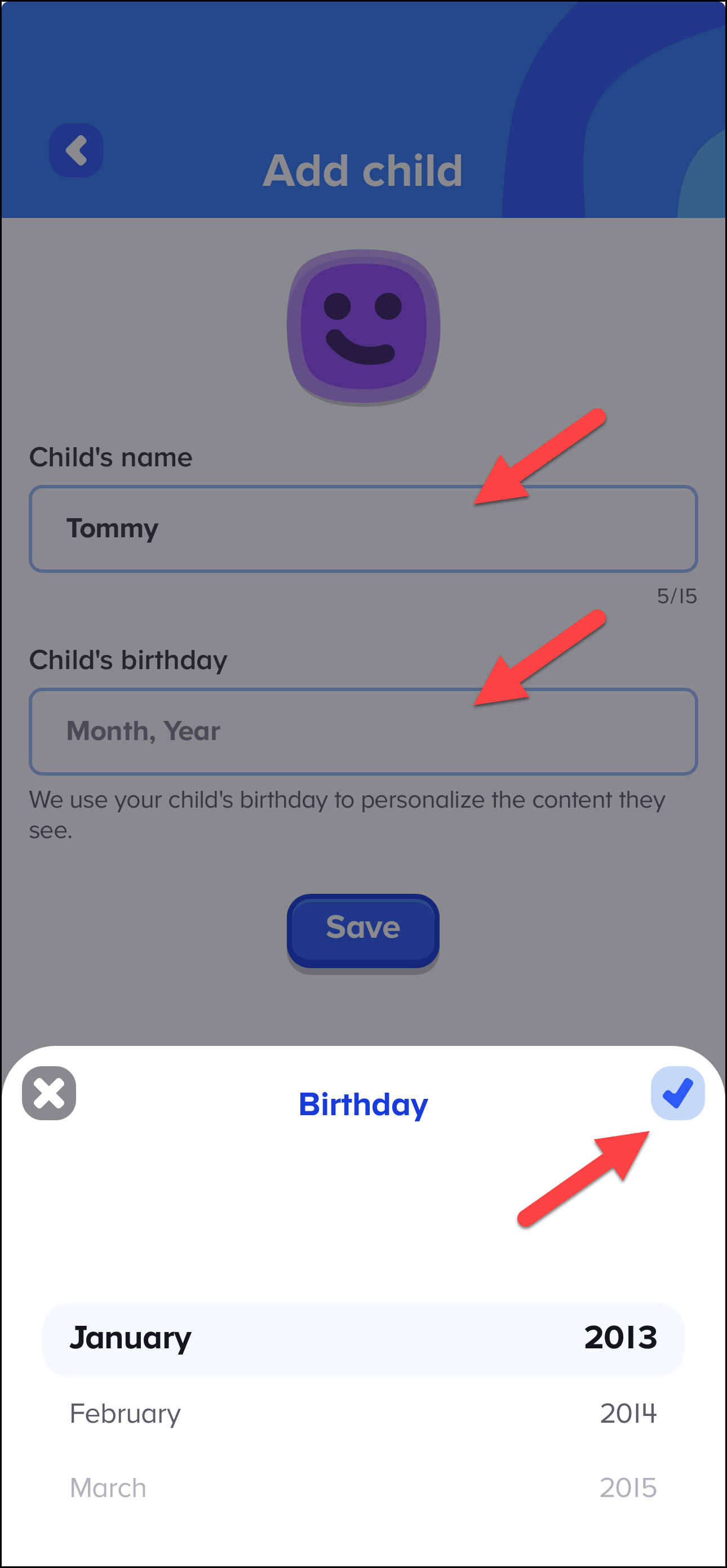 English (American) ABCmouse v1.68.0 Pointing to Fields in the Add Child Profile page.png
