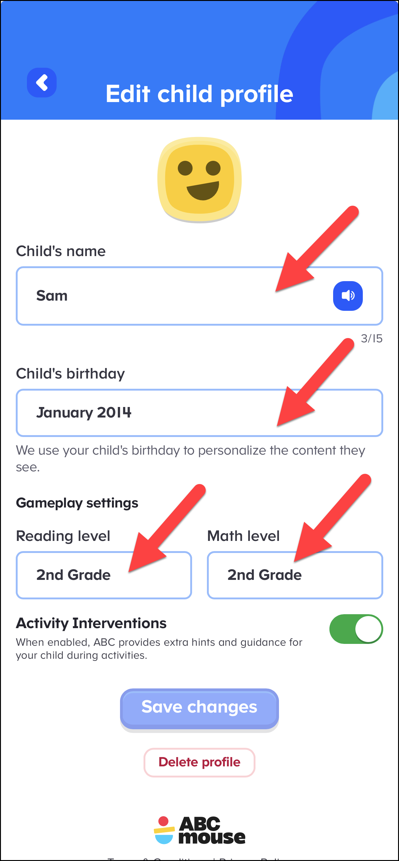 English (American) ABCmouse v1.69.0  Edit child profile page.png