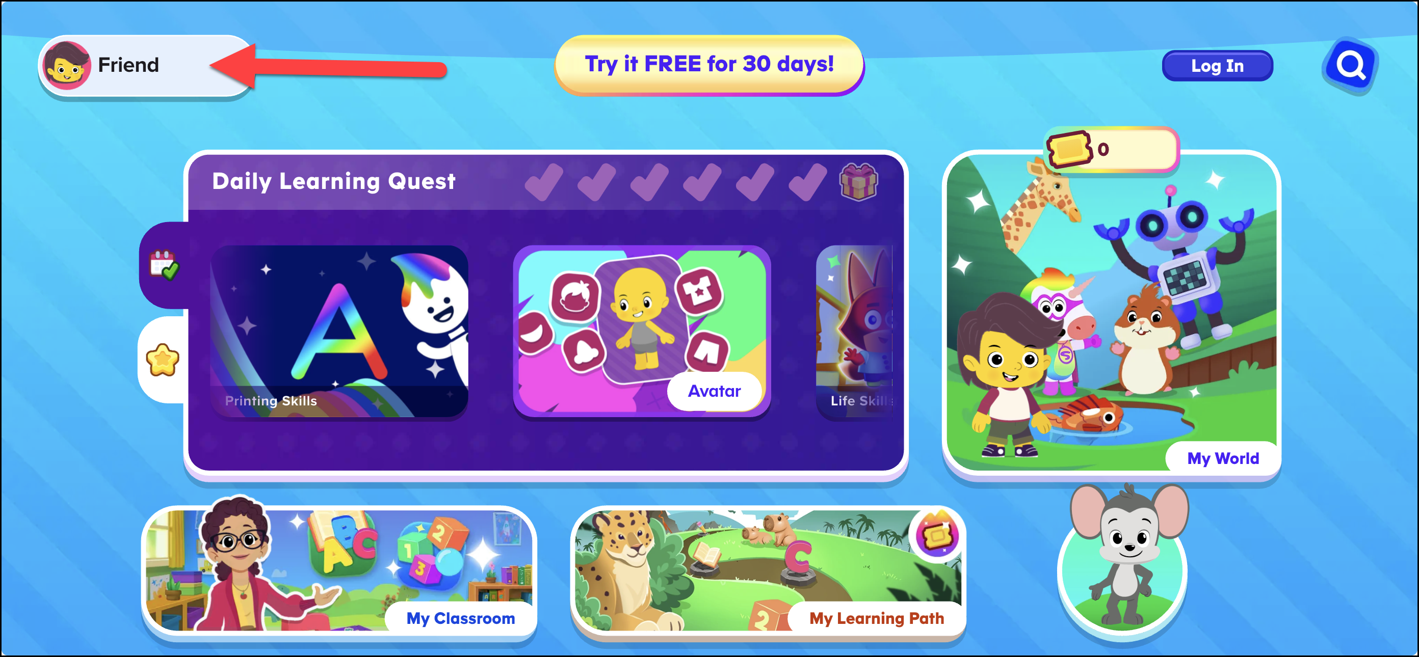 English (American) ABCmouse v1.68.0 Homepage for Basic Access Pointing to Friend Avatar Default  Profile Name.png